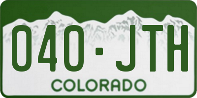 CO license plate 040JTH