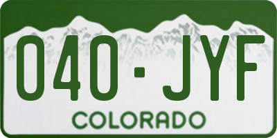CO license plate 040JYF