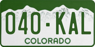 CO license plate 040KAL