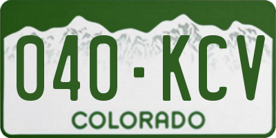 CO license plate 040KCV