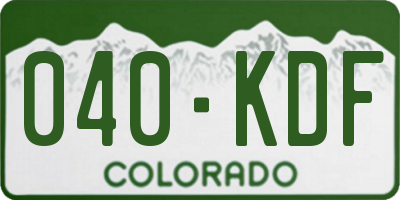 CO license plate 040KDF