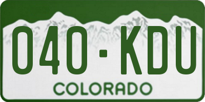 CO license plate 040KDU