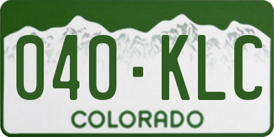 CO license plate 040KLC