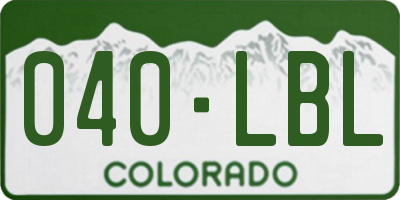 CO license plate 040LBL