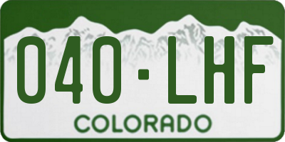 CO license plate 040LHF