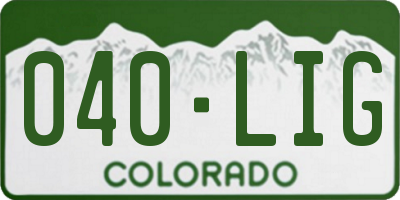 CO license plate 040LIG