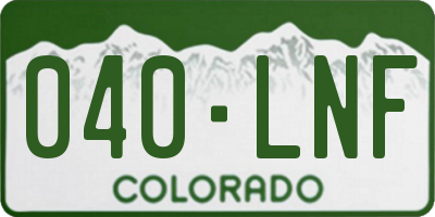 CO license plate 040LNF