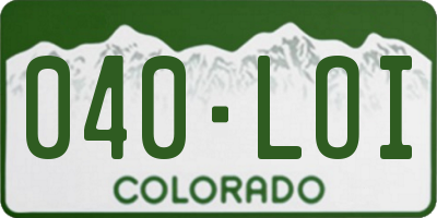 CO license plate 040LOI
