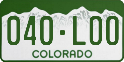 CO license plate 040LOO