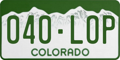 CO license plate 040LOP