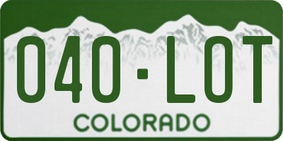 CO license plate 040LOT