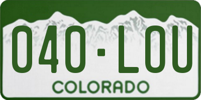 CO license plate 040LOU