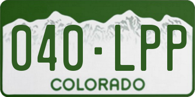 CO license plate 040LPP