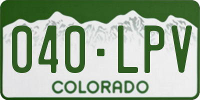 CO license plate 040LPV