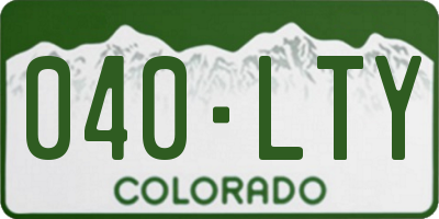 CO license plate 040LTY
