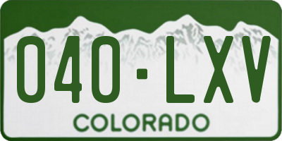 CO license plate 040LXV