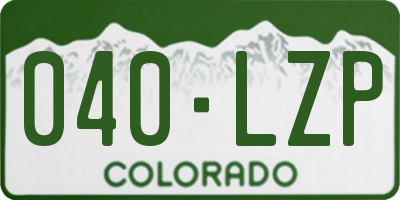 CO license plate 040LZP