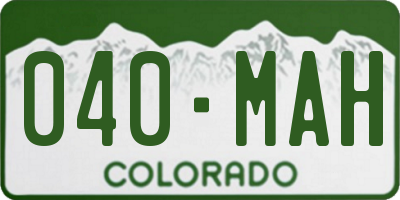 CO license plate 040MAH