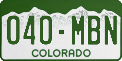 CO license plate 040MBN