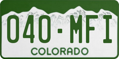 CO license plate 040MFI
