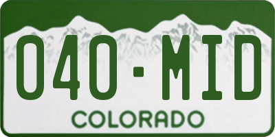 CO license plate 040MID