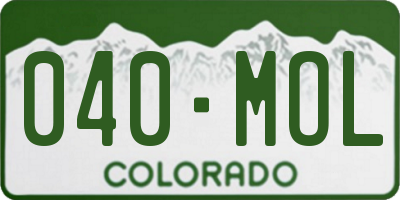 CO license plate 040MOL