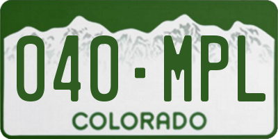 CO license plate 040MPL