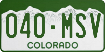 CO license plate 040MSV