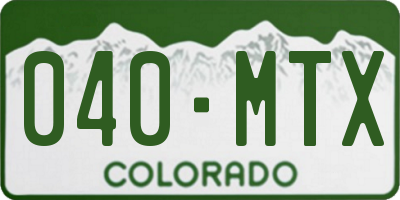 CO license plate 040MTX