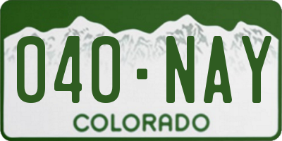 CO license plate 040NAY