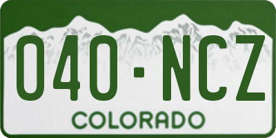 CO license plate 040NCZ