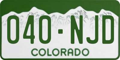 CO license plate 040NJD