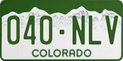 CO license plate 040NLV