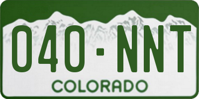 CO license plate 040NNT