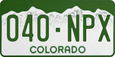 CO license plate 040NPX