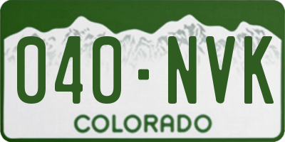 CO license plate 040NVK
