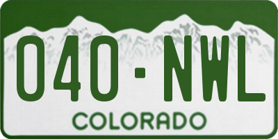 CO license plate 040NWL