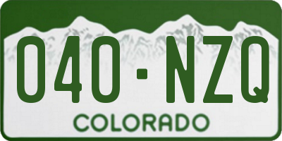 CO license plate 040NZQ