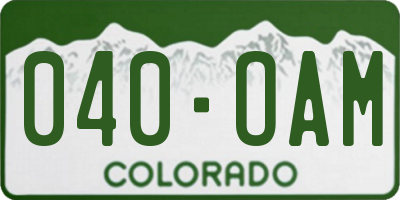 CO license plate 040OAM