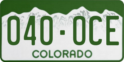 CO license plate 040OCE