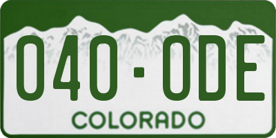 CO license plate 040ODE