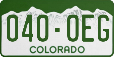 CO license plate 040OEG