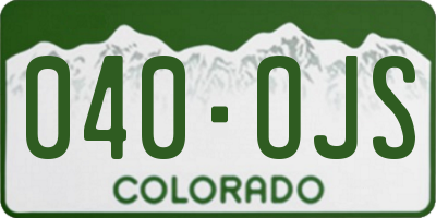 CO license plate 040OJS