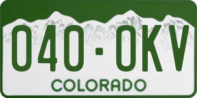 CO license plate 040OKV