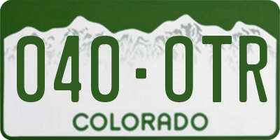 CO license plate 040OTR