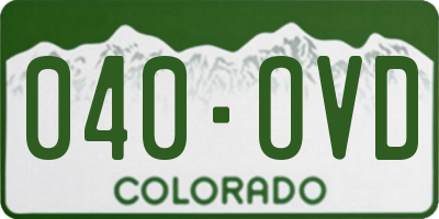 CO license plate 040OVD