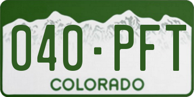 CO license plate 040PFT