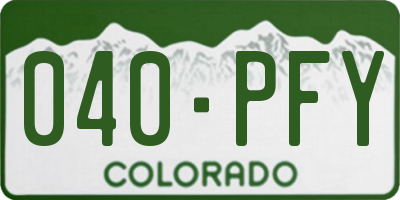CO license plate 040PFY