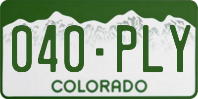 CO license plate 040PLY