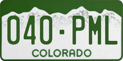 CO license plate 040PML